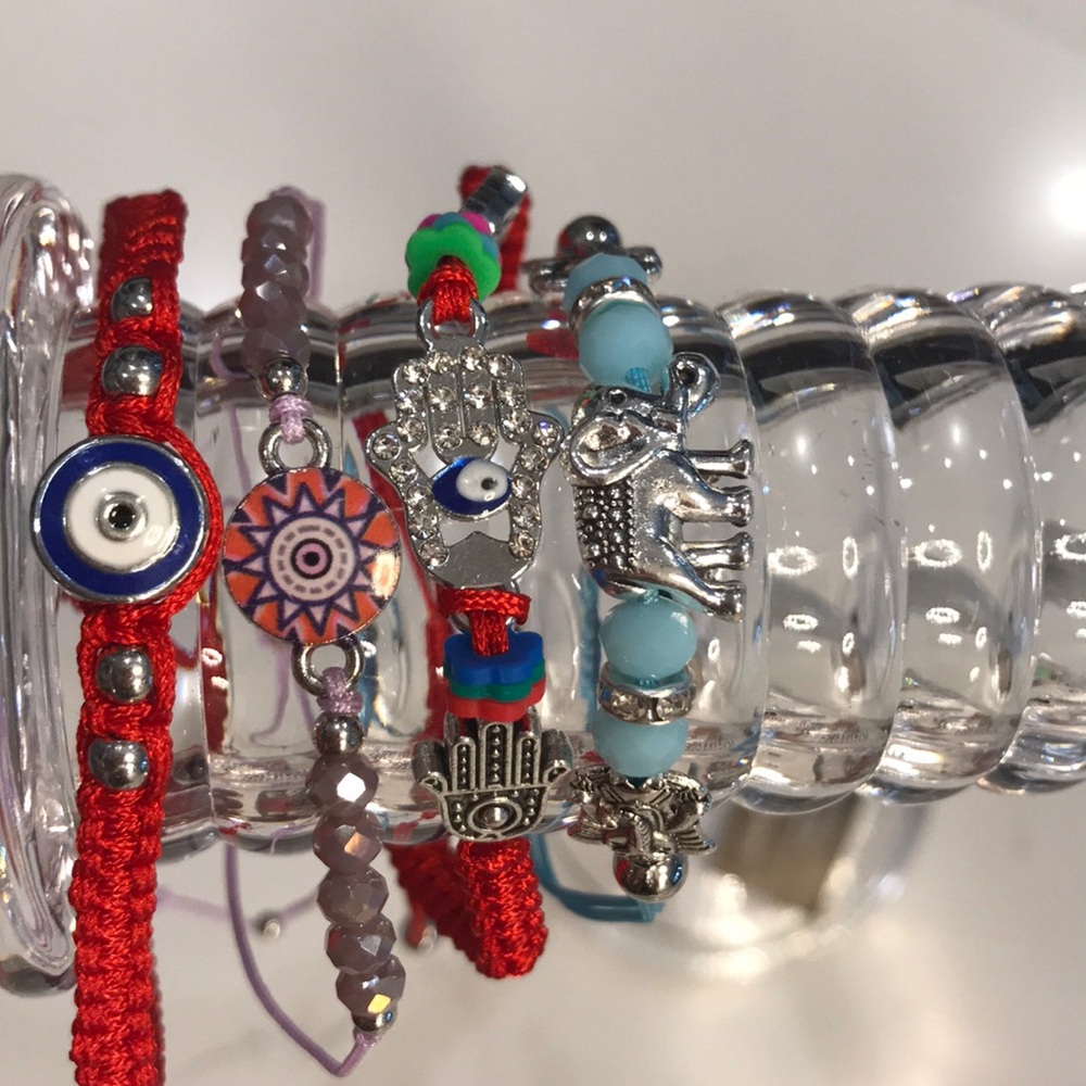 Evil eye elephant good luck bracelets